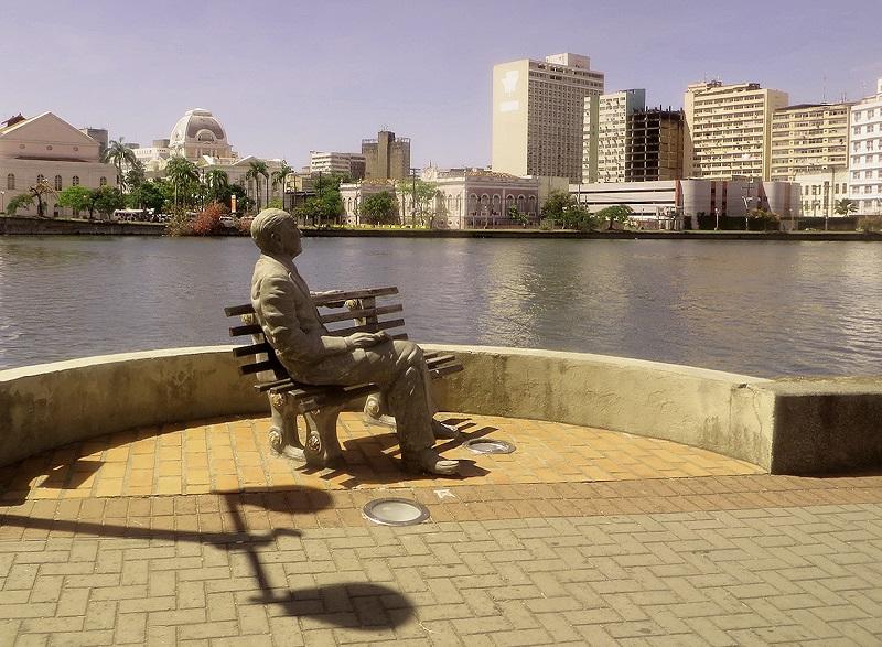 Estatua De Joao Cabral De Melo Neto Recife Pernambuco Brasil
